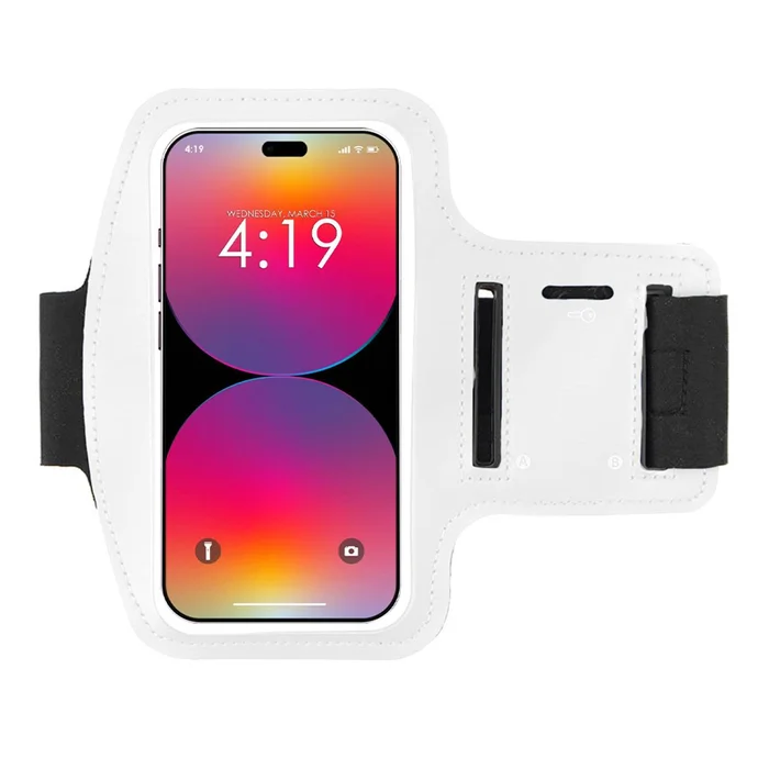 Adjustable Cell Phone Arm Band with Headphone and Key Slots