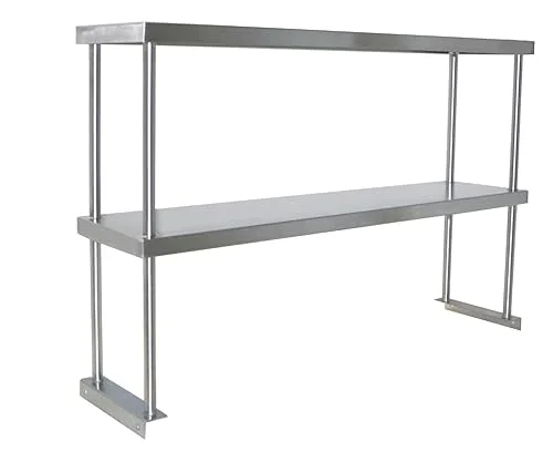 Adjustable Double Overshelf 12 x 36 – Stainless Steel for Work Table