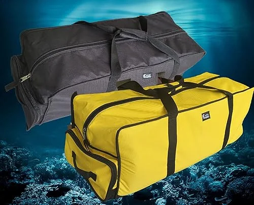 AKM sports 81Lt Roller Bag, With Built in Changing Mat for Diving,Swimming, Beach, Gym, (Yellow))