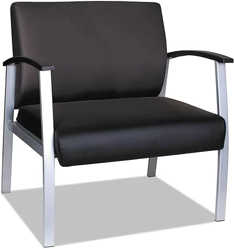 Alera ALEML2219 MetaLounge Series 30.51 in. x 26.96 in. x 33.46 in. Bariatric Guest Chair – Black/Silver