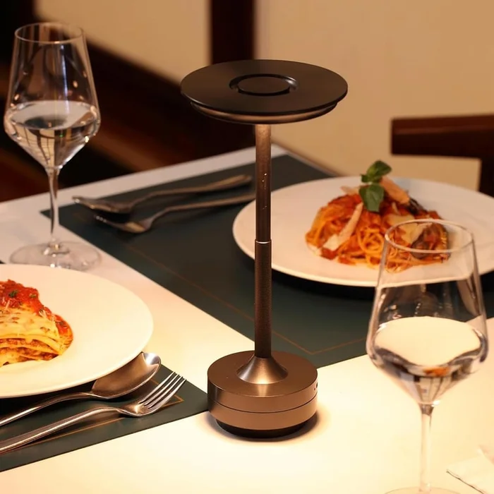 Aluminum UFO Desk Lamp Creative Table Lamp Night Light Charging Version Black