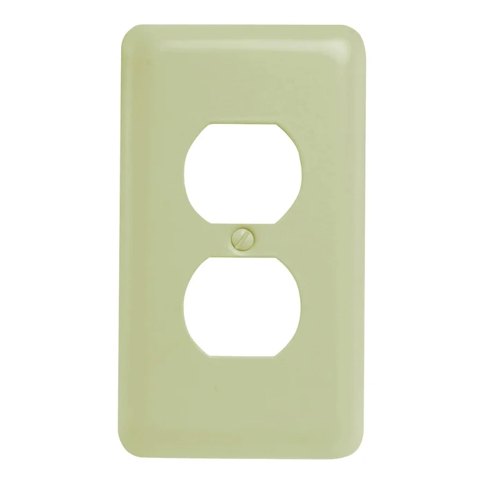 Amerelle 935DAL Receptacle Wallplate, 5 in L, 2-13/16 in W, 1 -Gang, Steel, Light Almond