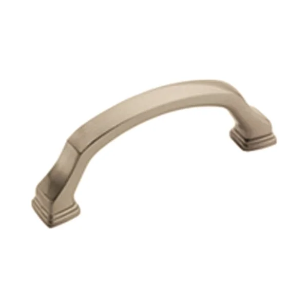 Amerock BP55343G10 Cabinet Pull, 3-11/16 in L Handle, 1-3/8 in H Handle, 1-3/8 in Projection, Zinc, Satin Nickel