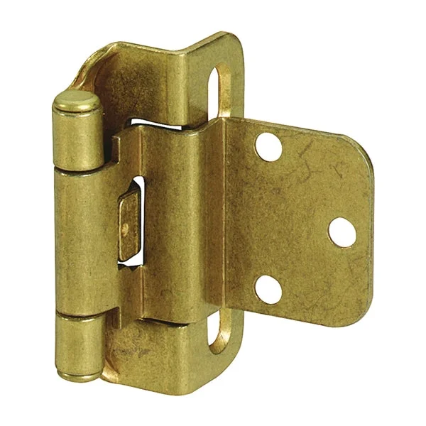 Amerock BPR7565BB Cabinet Hinge, 3/8 in Inset, Burnished Brass, 2-1/4 in L x 1-13/16 in W