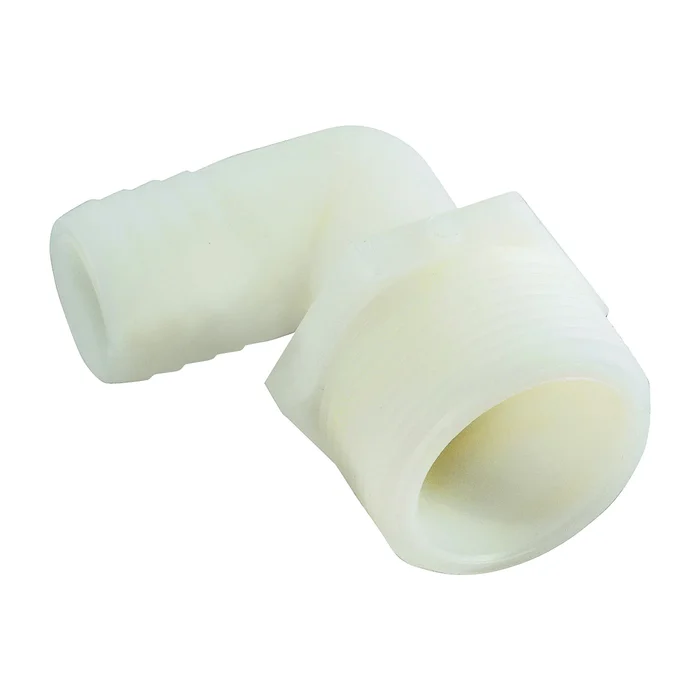 Anderson Metals 53720-2020 Hose Elbow, 1-1/4 in, Barb, 1-1/4 in, MPT, 150 psi Pressure, Nylon