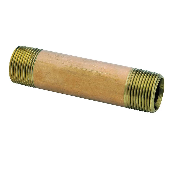 Anderson Metals 736112-08 Pipe Nipple, 1/2 in, NPT, Brass