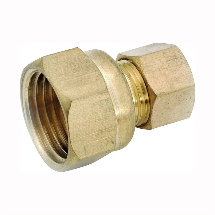 Anderson Metals 750066-0302 Tubing Coupling, 3/16 x 1/8 in, Compression x FIP, Brass