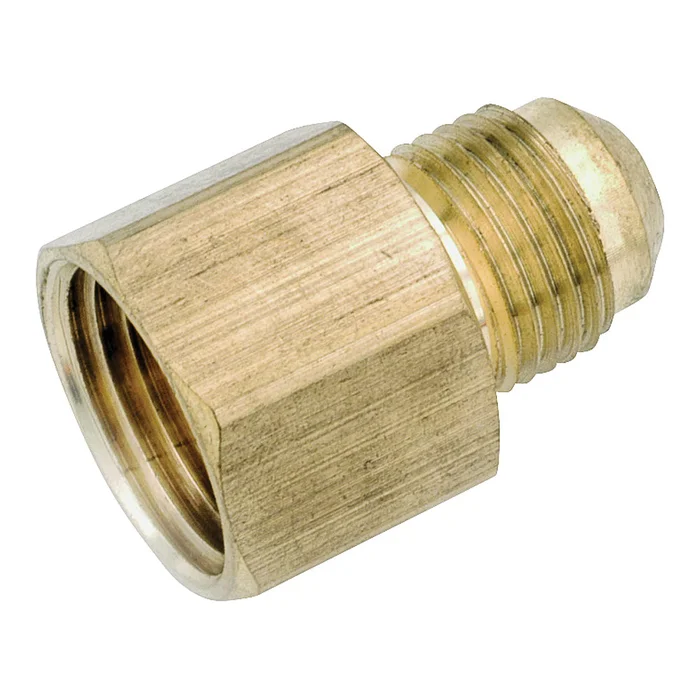 Anderson Metals 754046-0606 Tube Coupling, 3/8 in, Flare x FNPT, Brass
