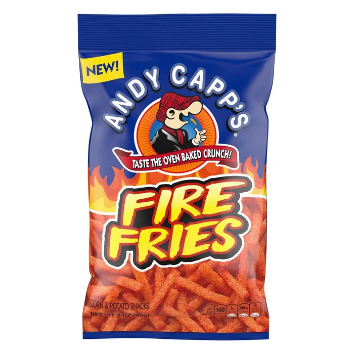 Andy Capp’s Fire Fries, Corn & Potato Snacks, 3 oz (Pack of 12)