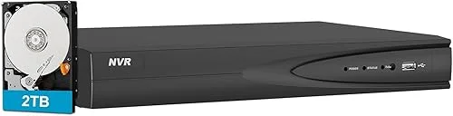 Anpviz 4K 8 Channel PoE NVR with 2TB Hard Drive, 8 Channel H.265+ NVR Support 8MP/6MP/5MP/4MP/3MP/1080P IP PoE Camera for Home Security Camera System 24/7 Recording (H Series)