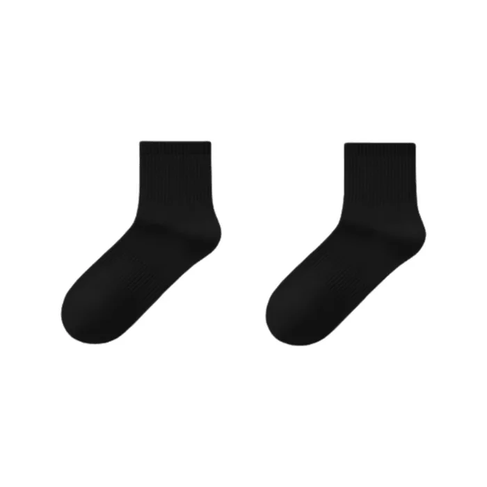 Anti Odor Sweat Absorbing Breathable Business Sports Socks Black Sock 2 Pairs