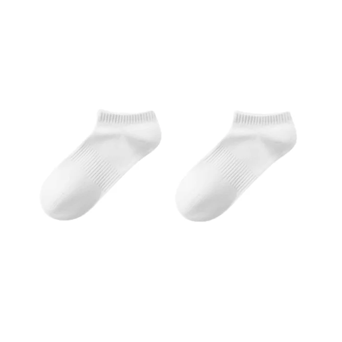 Anti Odor Sweat Absorbing Breathable Business Sports Socks White Ankle Sock 2 Pairs