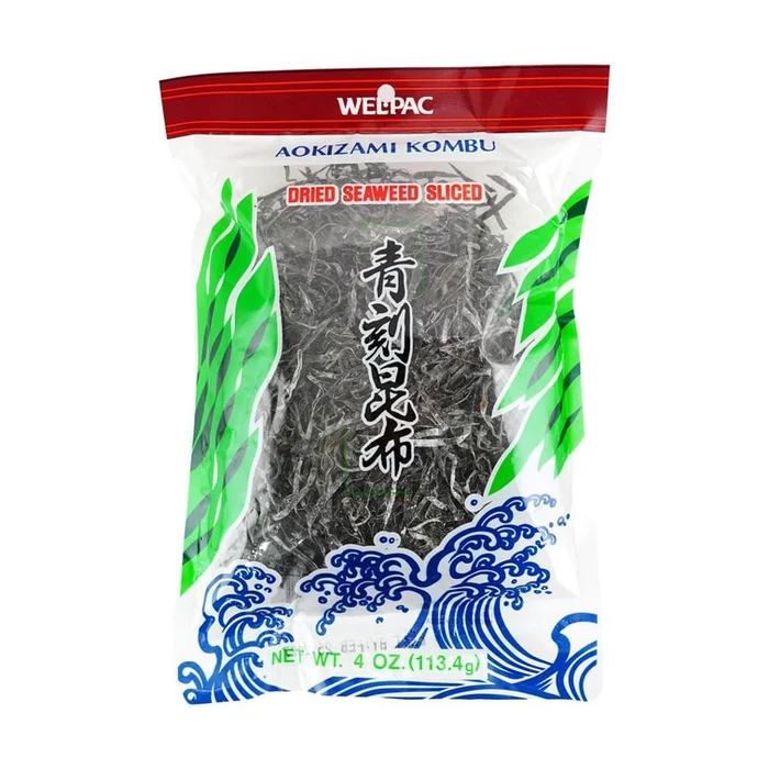 Aokizami Konbu – Dried Seaweed Sliced, 4 oz