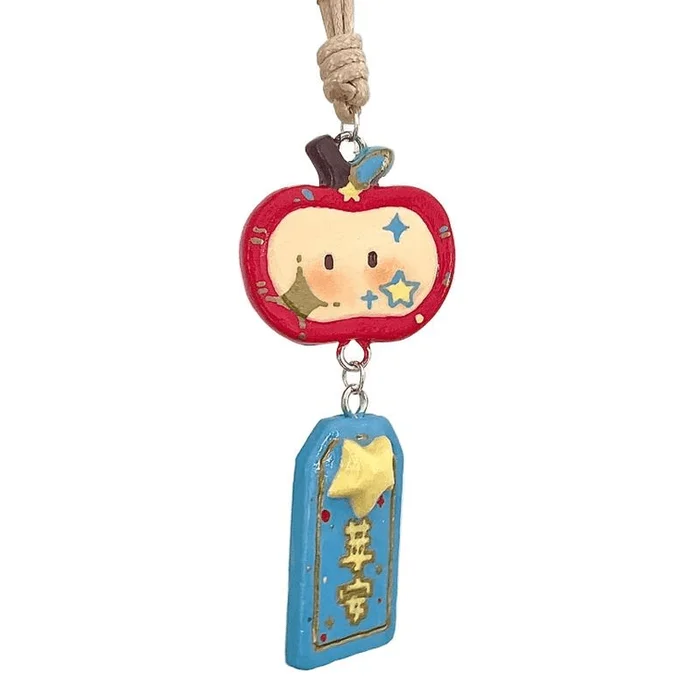 Apple Safety Fruit Amulet Resin Pendant Mobile Phone Chain Keychain Peace Pendant 10cm*1 Piece