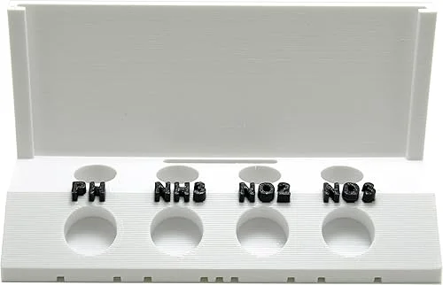 Aquameta Aquarium Test Tube Holder with Rack – for API Freshwater Master Test Kit – 4 Slots Test Tube Rack – White