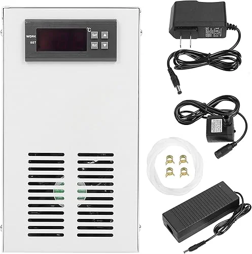 Aquarium Chiller, Fish Tank Cooling System for 20L~30L, 200L/H Real‑Time Monitoring Water Chiller Constant Temperature Cooling System for Fish Tank Jellyfish Axolotl Coral Reef Tank