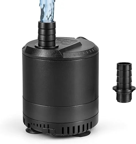 Aquarium submersible pump 109-724GPH, aquarium water pump, Adjustable water flow, Quiet operation,1 Nozzle,Suitable for fish tanks, ponds, aquariums, statues, hydroponic greens.