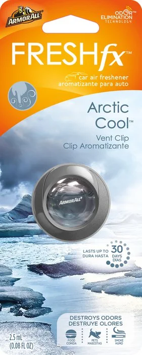 Armor All Fresh FX Car Air Freshner Vent Clip, Arctic Cool Scent, 2.5 ml