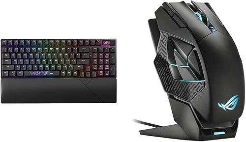 ASUS ROG Strix Scope II 96 Wireless Gaming Keyboard & ROG Spatha X Wireless Gaming Mouse (Magnetic Charging Stand