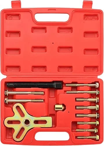 ATPEAM 13 PCS Harmonic Balancer Steering Wheel Puller Kit Harmonic Balancer Crankshaft Pulley Steering Wheel Puller Set