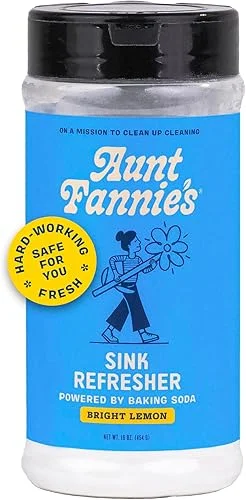 Aunt Fannie's Sink Refresher, Bright Lemon Powder Scrub and Odor Minimizer for Sinks, Drains and Garbage Disposals, 16 Ounces (Pack of 1), Packaging May Vary