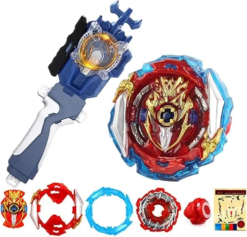 B-173 Infinite Achilles 1-Piece Sparking Launcher, Battle Burst Battling Tops with Launchers Set, Burst quadrive Gyros for Boys Kids Birthday Party Idea Gift