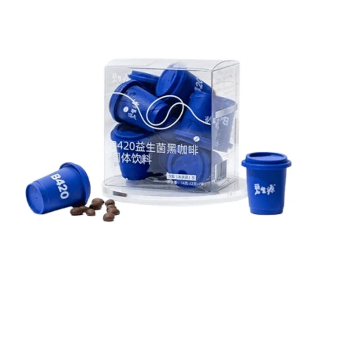 B420 Small Blue Cup Probiotic Black Coffee 2g*7 cups per box