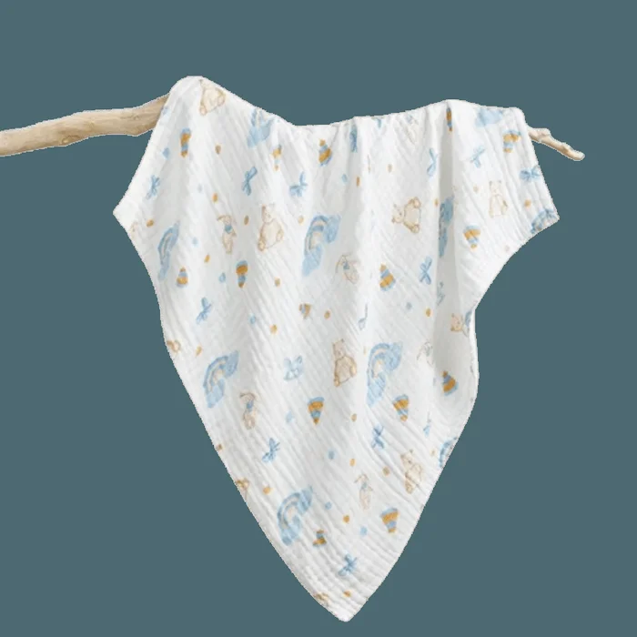 Baby bath towel made of pure cotton gauze super soft and absorbent baby towel for children 95 * 95cm Little Bear Dudu