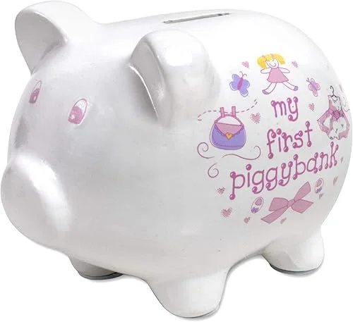 Baby Essentials My First Piggy Bank, Baby's First Piggy Banks for Boys and Girls (Pink)