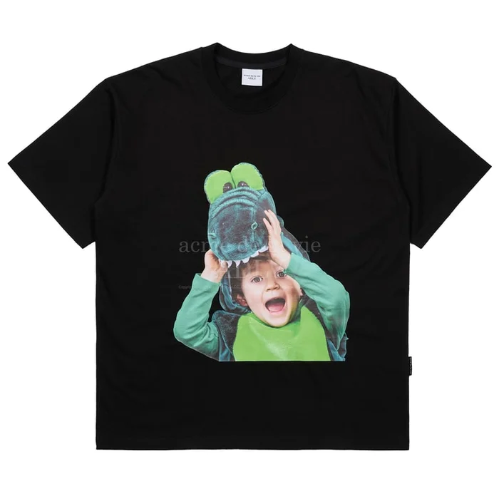 BABY FACE CROCODILE DOLL SHORT SLEEVE T-SHIRT BLACK SIZE 1