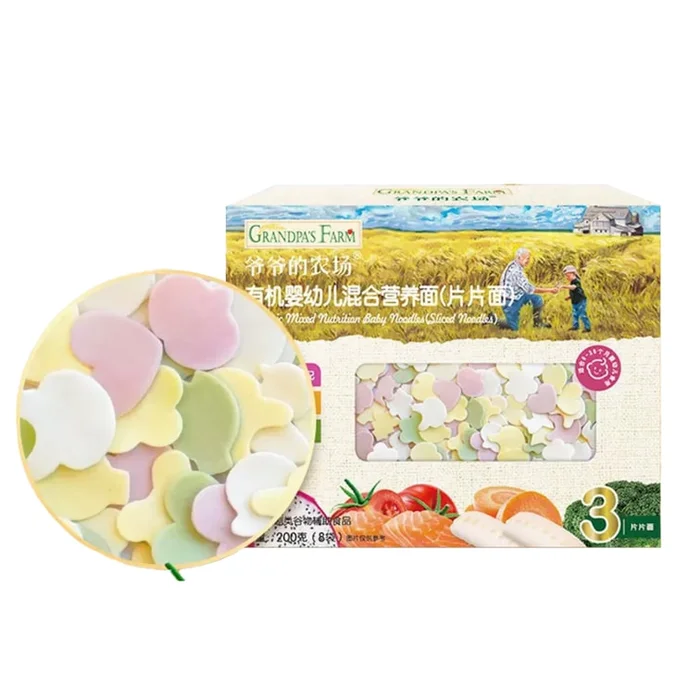 Baby Noodles Complementary Food Without Added Salt [3 Levels] Piece Shape Noodles 200g