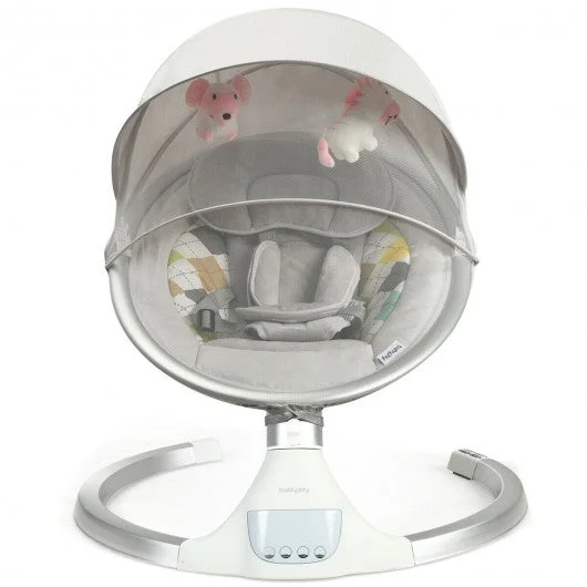 Baby Swing Electric Rocking Chair with Bluetooth Music Timer-Beige