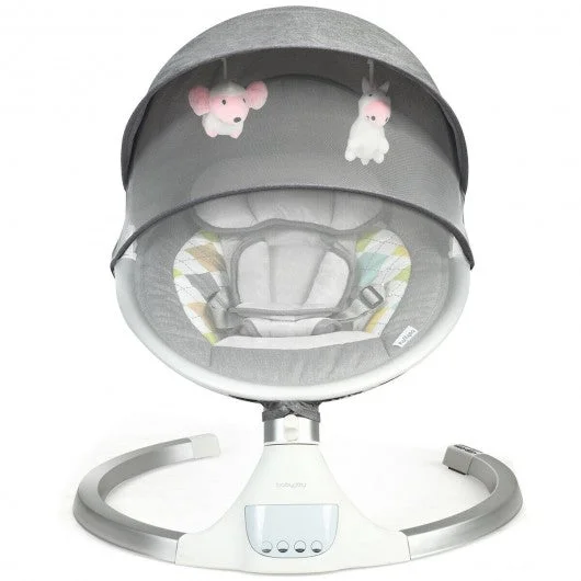Baby Swing Electric Rocking Chair with Bluetooth Music Timer-Gray