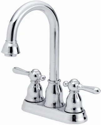 Bar Faucet, 2 Metal Handles, Brushed Nickel