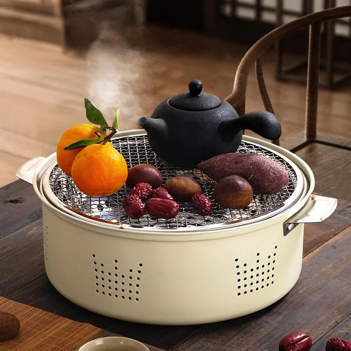 Barbecue Grill Charcoal Stove Cooking Tea Around The Stove Patio Barbecue Grill