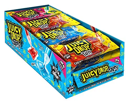 Bazooka Juicy Drop Taffy, 2.36 Ounce (Pack of 16)