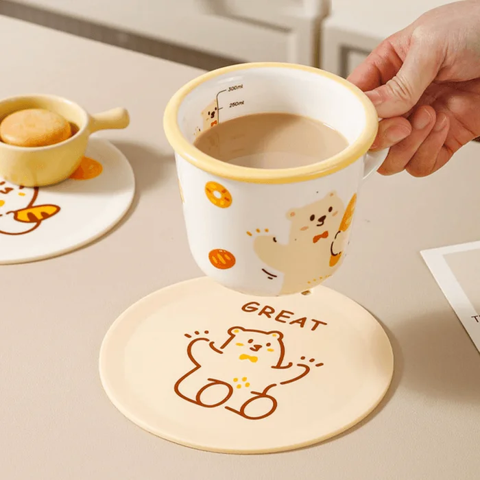 Bear Dodo Pot Coaster Mat, 2pcs
