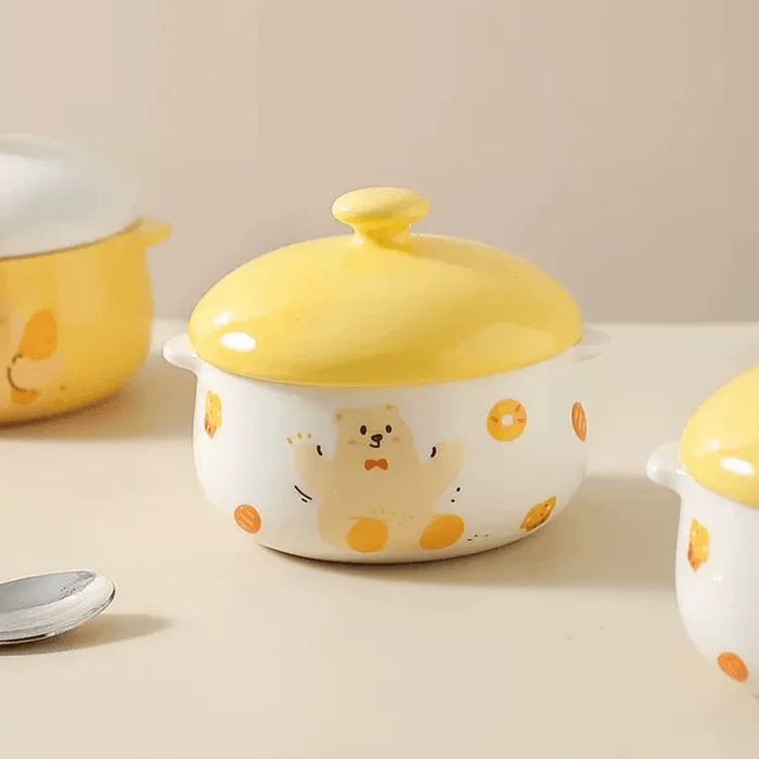 Bear Dodo Soup Bowl with Lid, 10.14 fl oz