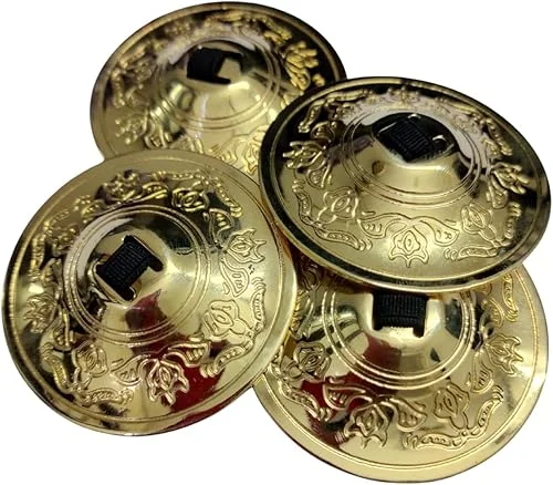 Belly Dancing Finger Zills Finger Cymbals 2 Pairs / 4 Pcs Golden