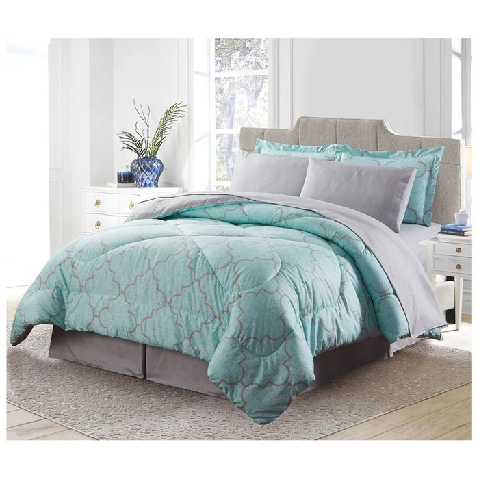 Bibb Home® 8-Piece Printed Down Alternative Comforter Set