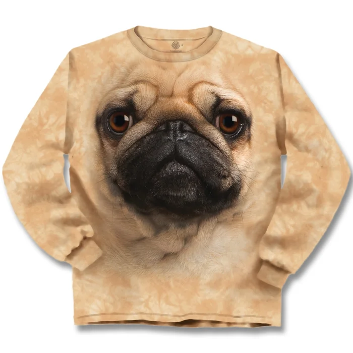 Big Face Pug Long Sleeve T-Shirt
