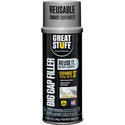 Big Gap Foam Sealant, Triple Expanding, Smart Dispenser, 12-oz.