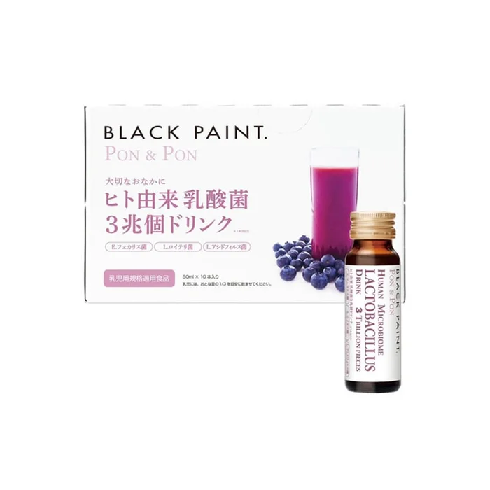 BLACK PAINT Pon & Pon Human Microbiome Lactobacillus Drink 50 mL x 10 pcs