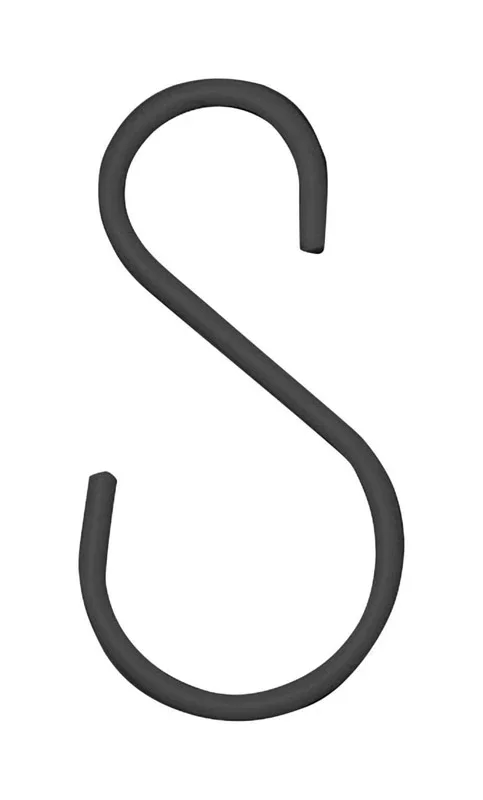 Black Steel S-hook Extender Hook 2 Pk