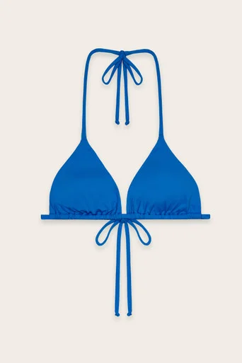 Block Colour Bikini Top – Mid Blue