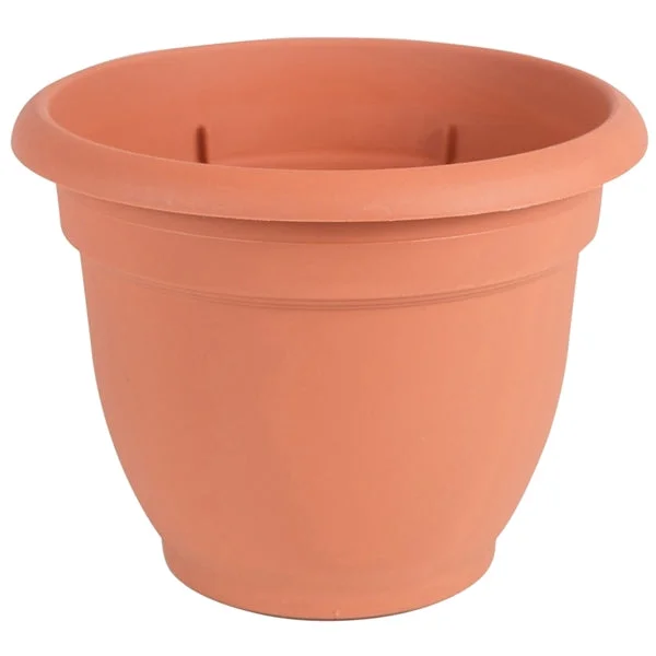 Bloem 20-56110 Self-Watering Planter, 10 in Dia, 11 in W, Round, Plastic, Terra Cotta