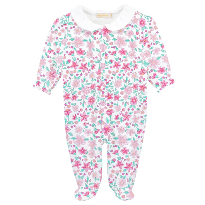 Blossom in Pink Footie w/ Round Collar