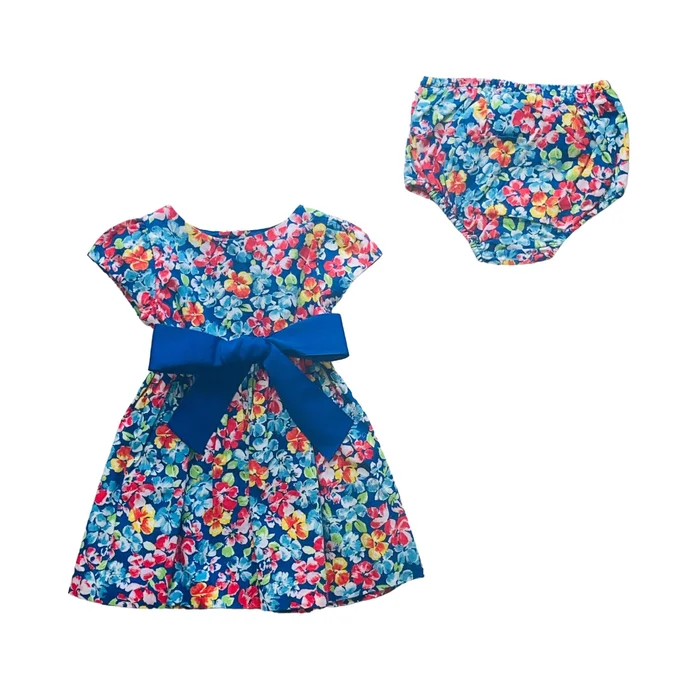 Blue Multi Flare Dress