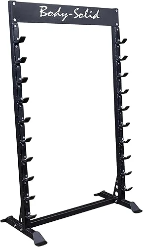 Body Solid Pro ClubLine (SBS100) Horizontal Bar Rack, Barbell Holder for Gyms & Strength Training Equipment Holds 10 Olympic Barbells, Heavy-Duty Gym Commercial and Home Gym Storage Solution