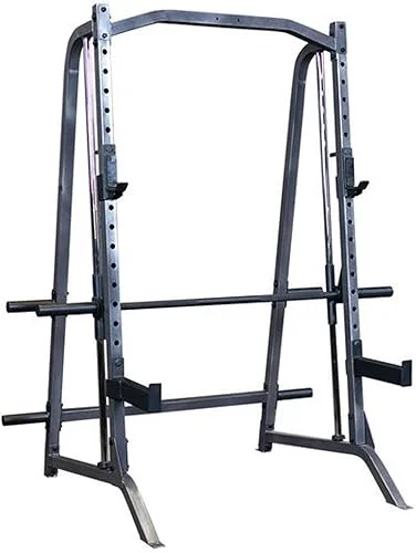 Body Solid Smith Machine Package – Strength Training Weight Cage Squat Rack System Ideal for Home and Commercial Gyms